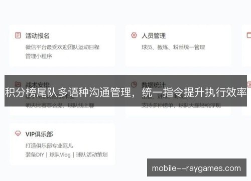 积分榜尾队多语种沟通管理，统一指令提升执行效率