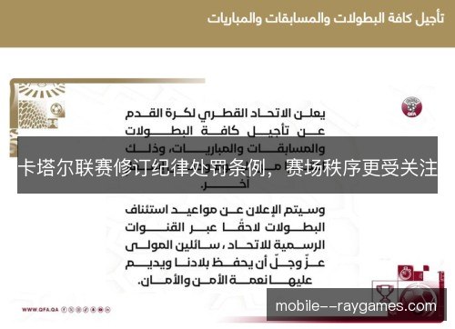卡塔尔联赛修订纪律处罚条例，赛场秩序更受关注